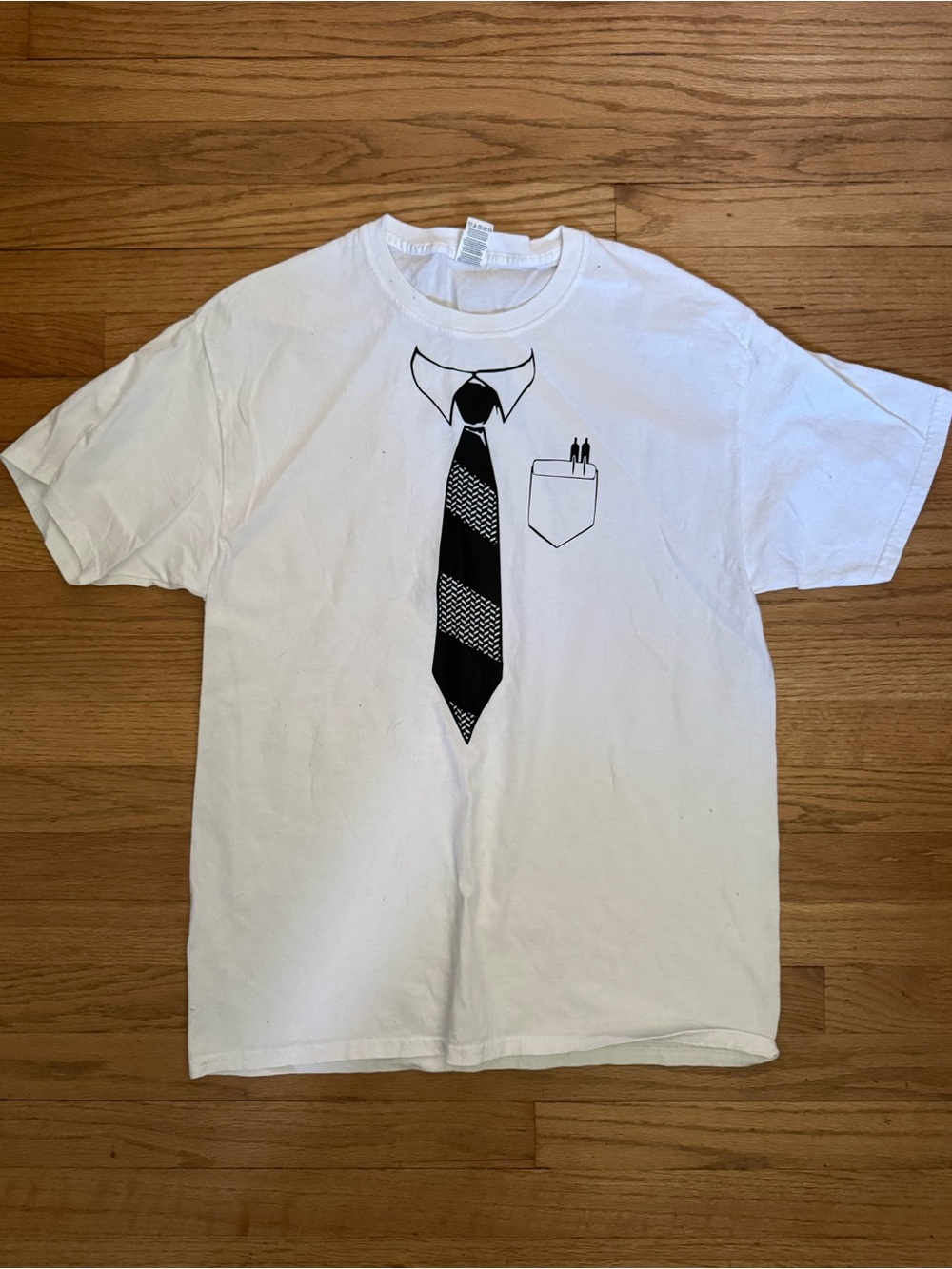 Men's White Graphic Tie-Print T-Shirt